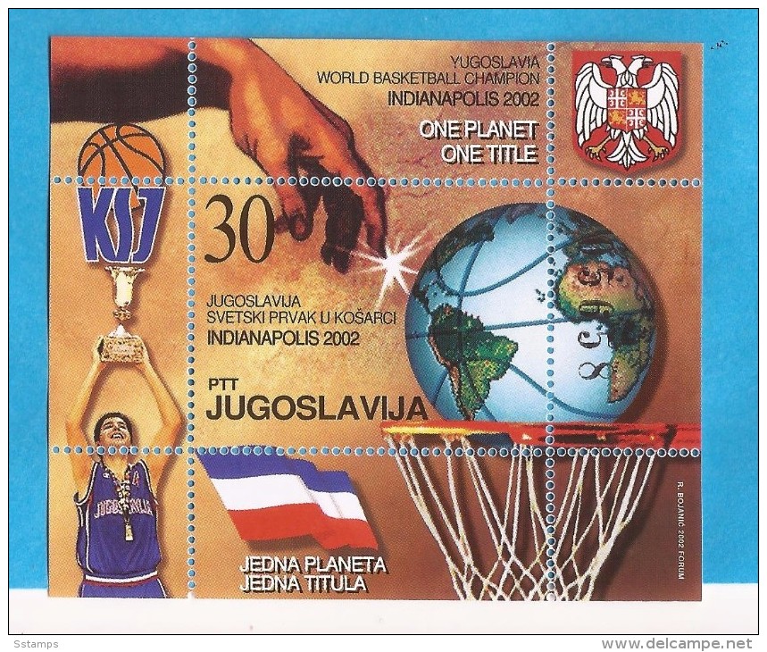 2003 3086 BF-54 SPORT BASKETBALL JUGOSLAVIJA JUGOSLAWIEN WELTMEISTER INDIANAPOLIS  MNH - Sonstige & Ohne Zuordnung