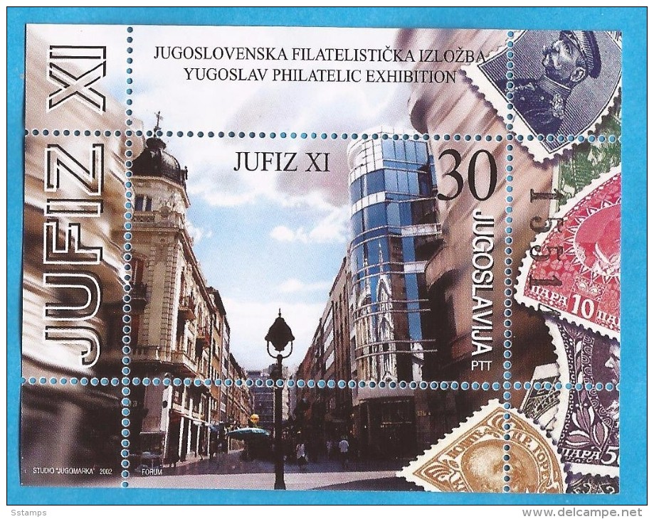 2002 3087 BF-55 JUFIZ XI  JUGOSLAVIJA JUGOSLAWIEN CRNA GORA MONTENEGRO BRIEFMARKENAUSSTELLUNG BEOGRAD  MNH - Altri & Non Classificati