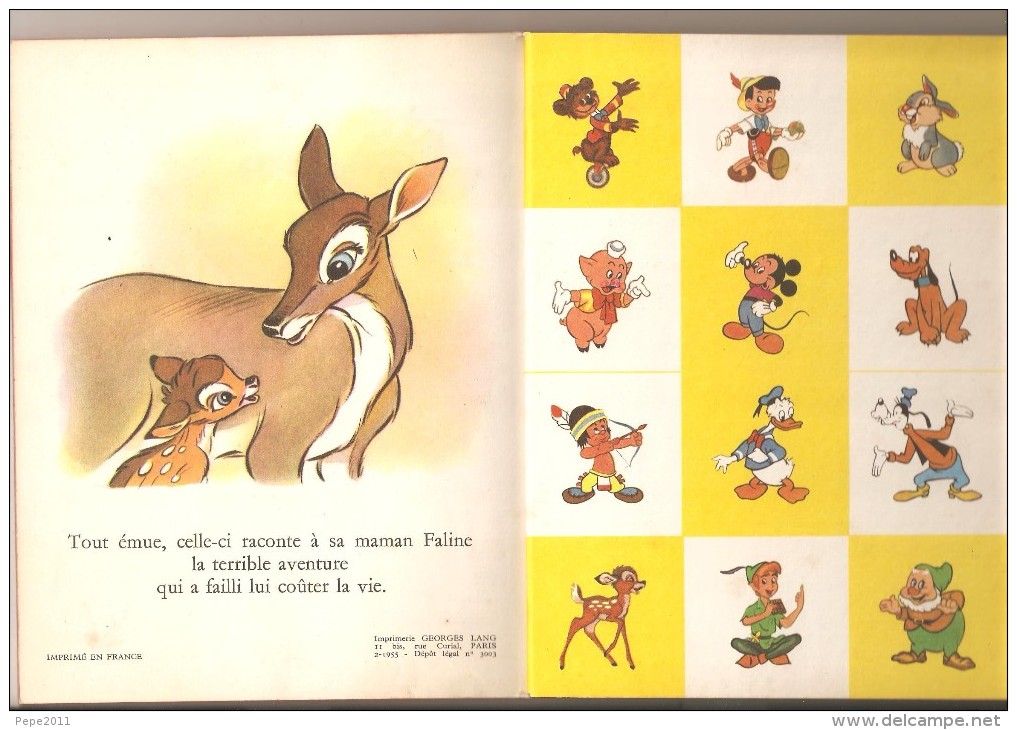 Album Les Enfants De Bambi  Albums Roses Hachette Disney 1955 - Disney