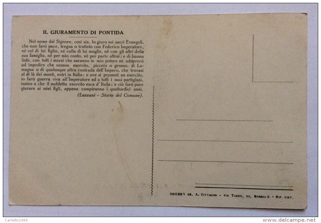 IL GIURAMENTO DI PONTIDA A. CASSIOLI NV FP - Histoire