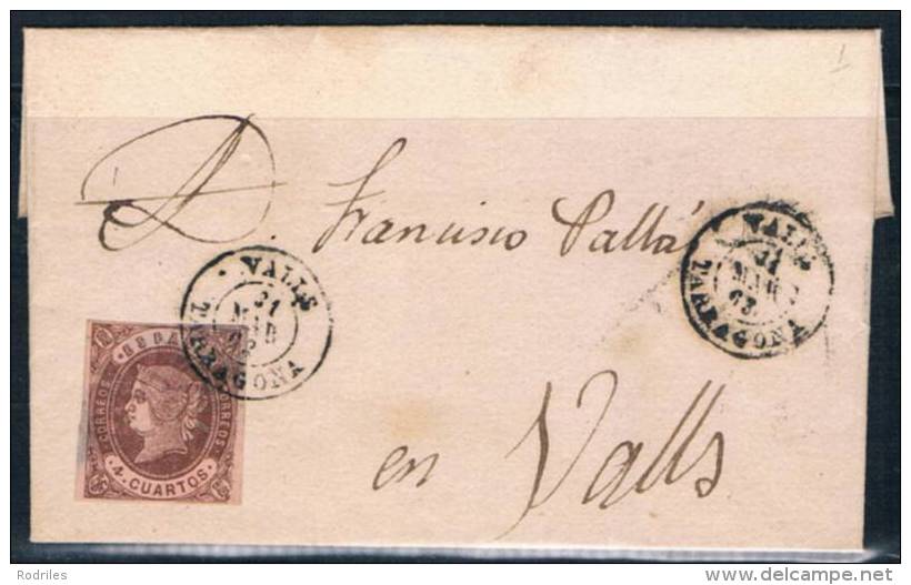 1863.- A VALLS - Covers & Documents