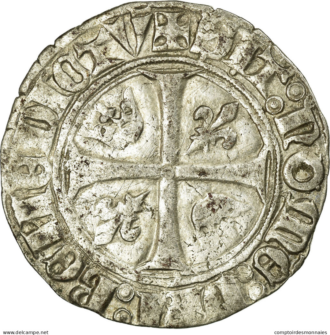 Monnaie, France, Blanc, Romans, TTB, Billon, Duplessy:377A - 1380-1422 Karl VI. Der Vielgeliebte
