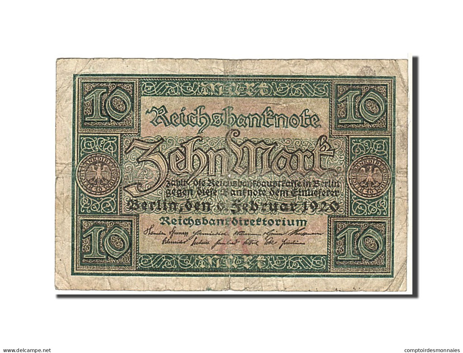 Billet, Allemagne, 10 Mark, 1920, KM:67a, B - 10 Mark