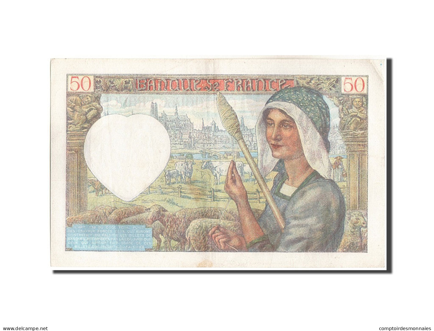 Billet, France, 50 Francs, 50 F 1940-1942 ''Jacques Coeur'', 1942, 1942-01-08 - 50 F 1940-1942 ''Jacques Coeur''