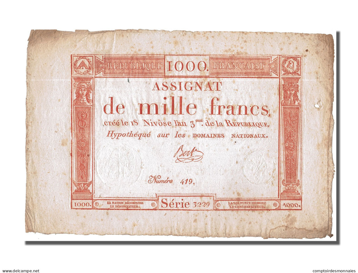 Billet, France, 1000 Francs, 1795, Bert, SUP, KM:A80, Lafaurie:175 - Assignate