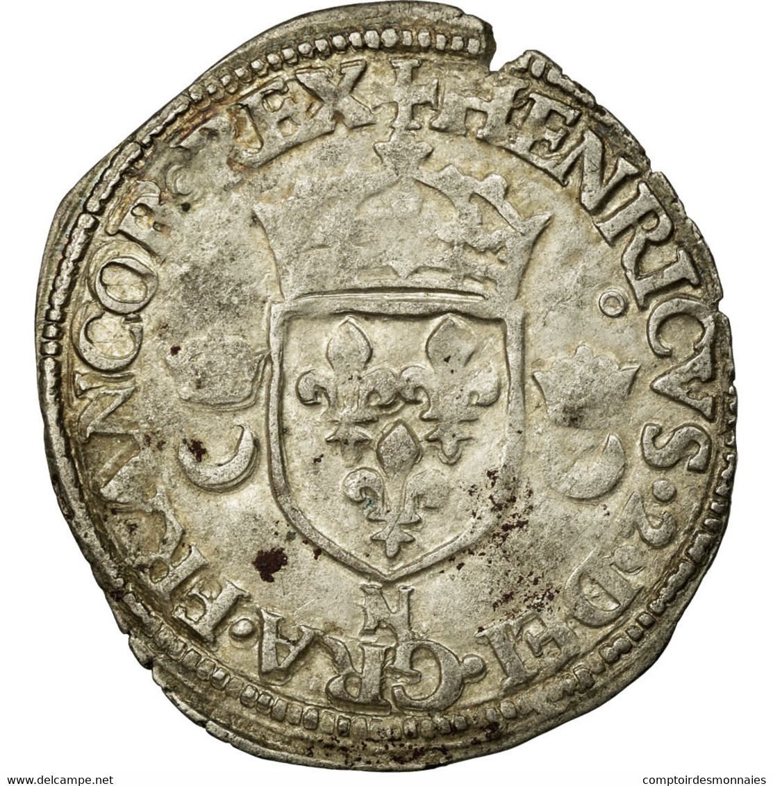 Monnaie, France, Douzain Aux Croissants, 1551, Nantes, TTB, Billon, Duplessy:997 - 1547-1559 Henry II