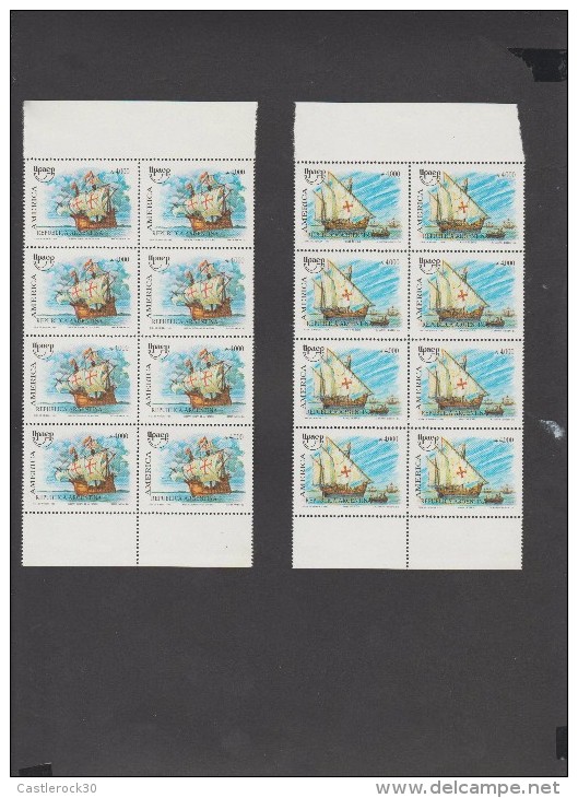 O) 1991 ARGENTINA, AMERICA UPAEP, CARAVEL - BOAT, OUR LADY OF VICTORY 1590,SOLIS CRAFT 1515, DISCOVERY OF AMERICA, MNH - Neufs