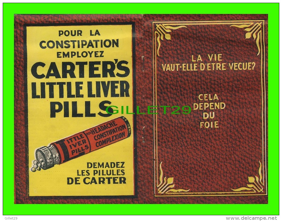 LIVRET PUBLICITAIRE " LES PILULES DE FER DU DR. CARTER " - CELA DÉPEND DU FOIE - 10 PAGES - - Autres & Non Classés