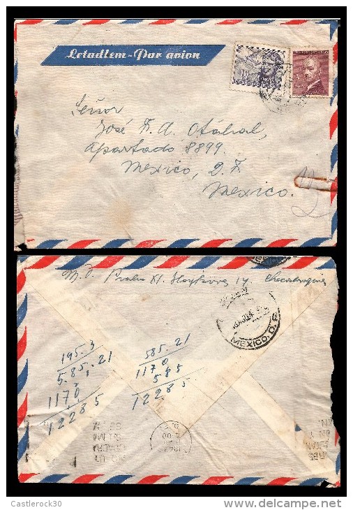 E)1947 CZHESCHOSLOVAKIA, AVIATOR, EDVARD BENES, AIRMAIL, CIRCULATED COVER TO MEXICO, RARE DESTINATION, XF - Posta Aerea