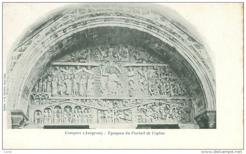 12 - CONQUES - Tympan Du Portail De L'église - Autres & Non Classés