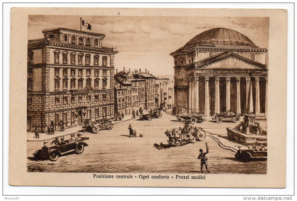 Italie--ROMA--Albergo Del SENATO, Piazza Del Pantheon--Propr G.Gagliardi, Illustrateur ????--Carte Publicitaire N°96335 - Bars, Hotels & Restaurants