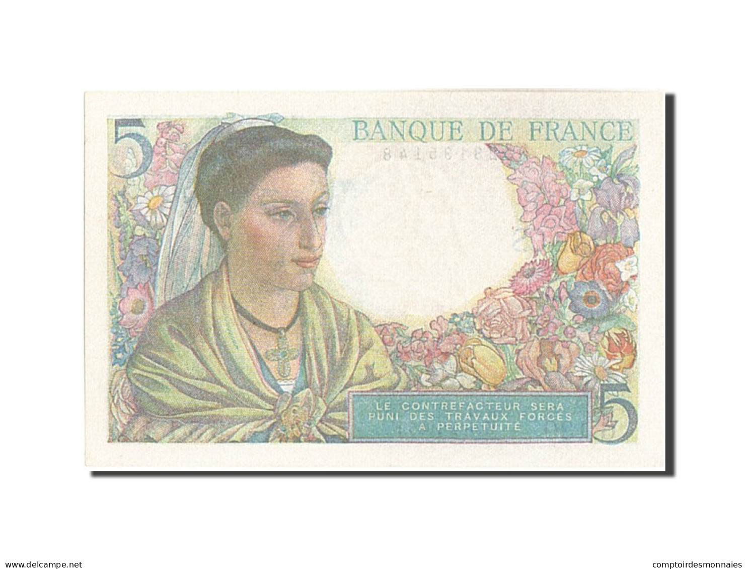 Billet, France, 5 Francs, 5 F 1943-1947 ''Berger'', 1945, 1945-04-05, SPL - 5 F 1943-1947 ''Berger''