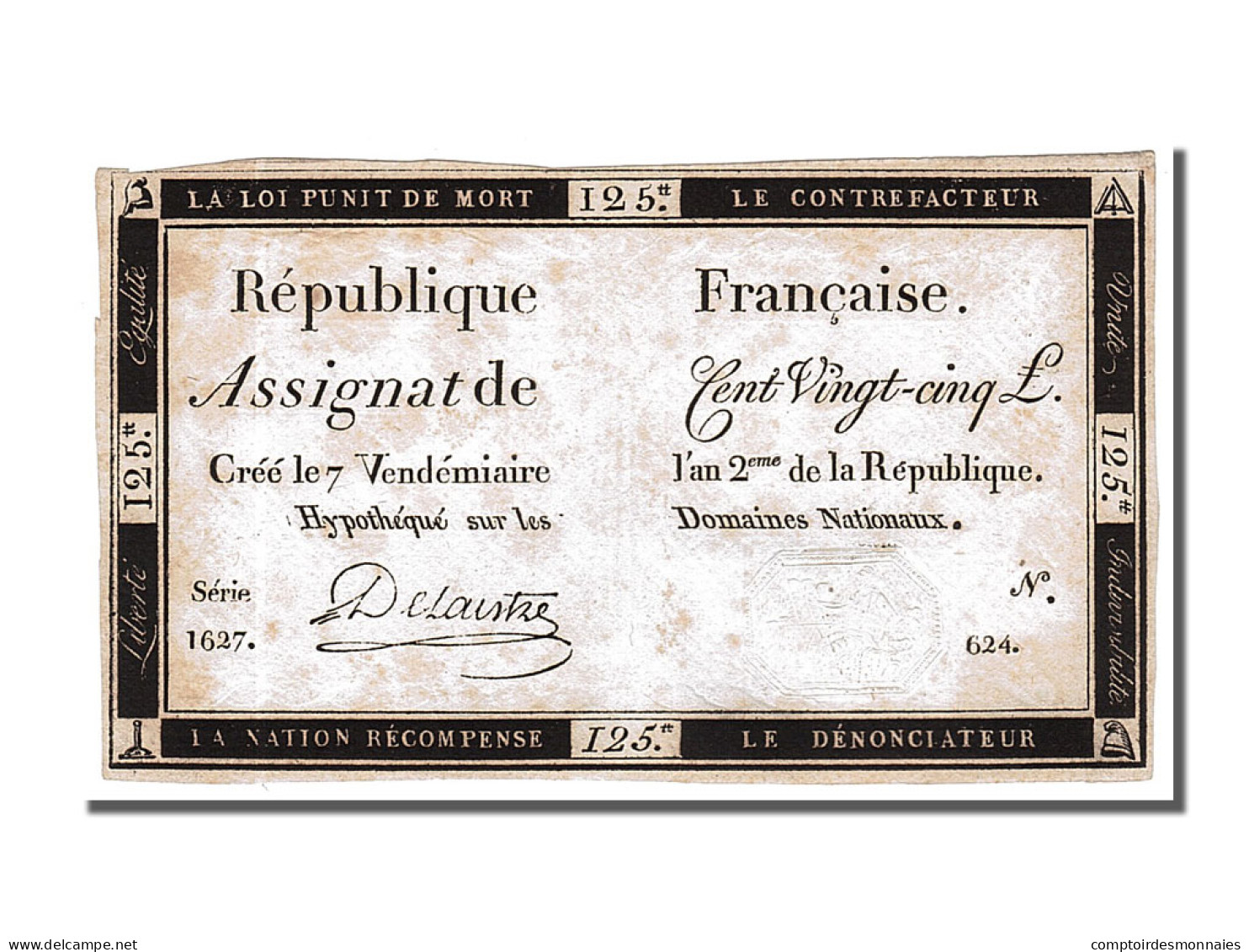 Billet, France, 125 Livres, 1793, Delaistre, TTB, KM:A74, Lafaurie:169 - Assignats