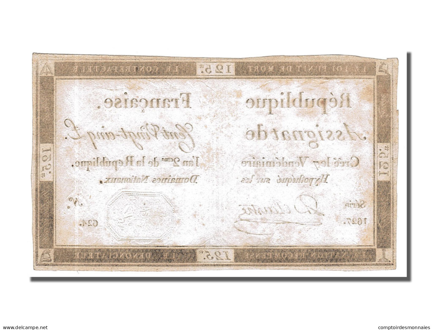 Billet, France, 125 Livres, 1793, Delaistre, TTB, KM:A74, Lafaurie:169 - Assignats & Mandats Territoriaux