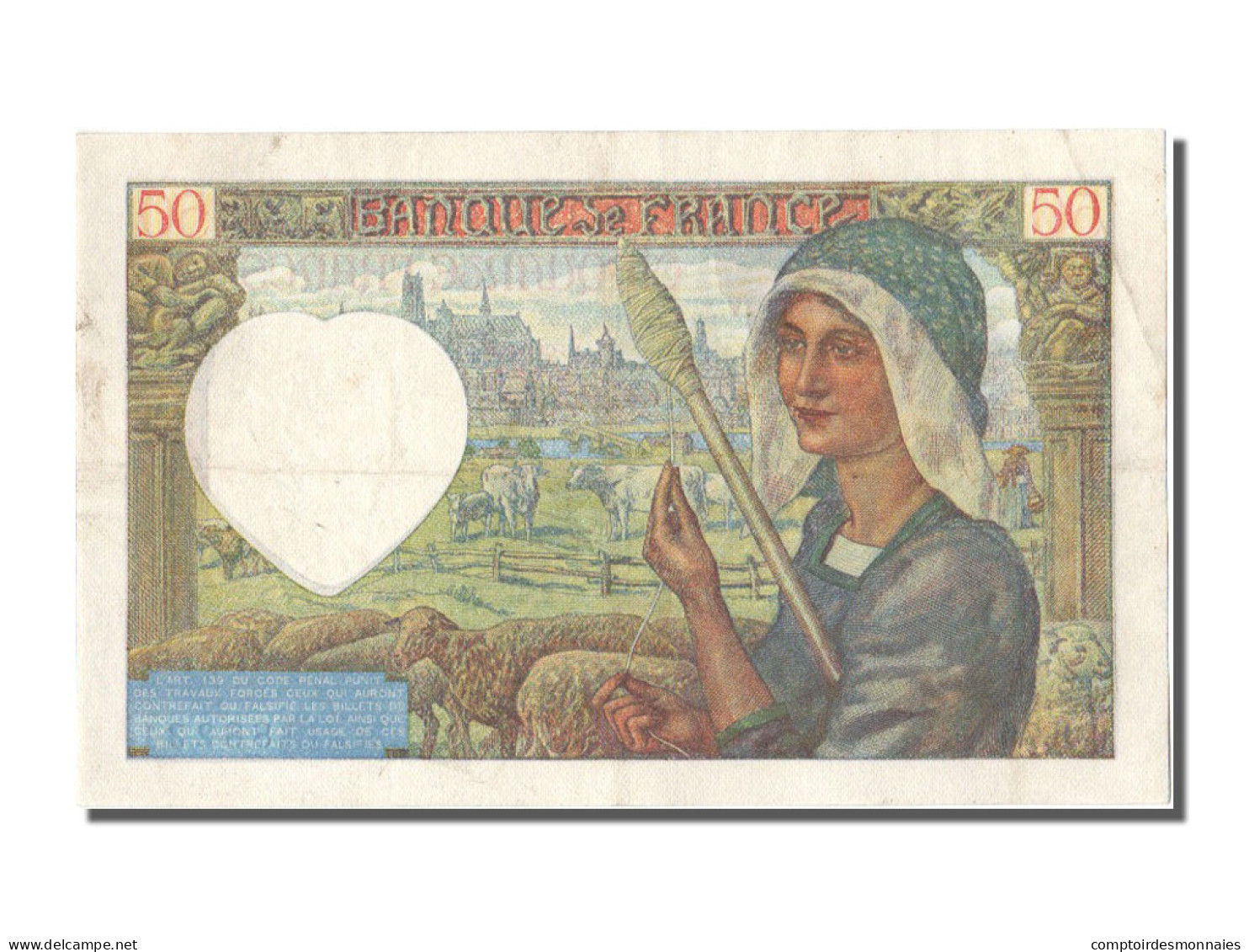 Billet, France, 50 Francs, 50 F 1940-1942 ''Jacques Coeur'', 1941, 1941-04-24 - 50 F 1940-1942 ''Jacques Coeur''