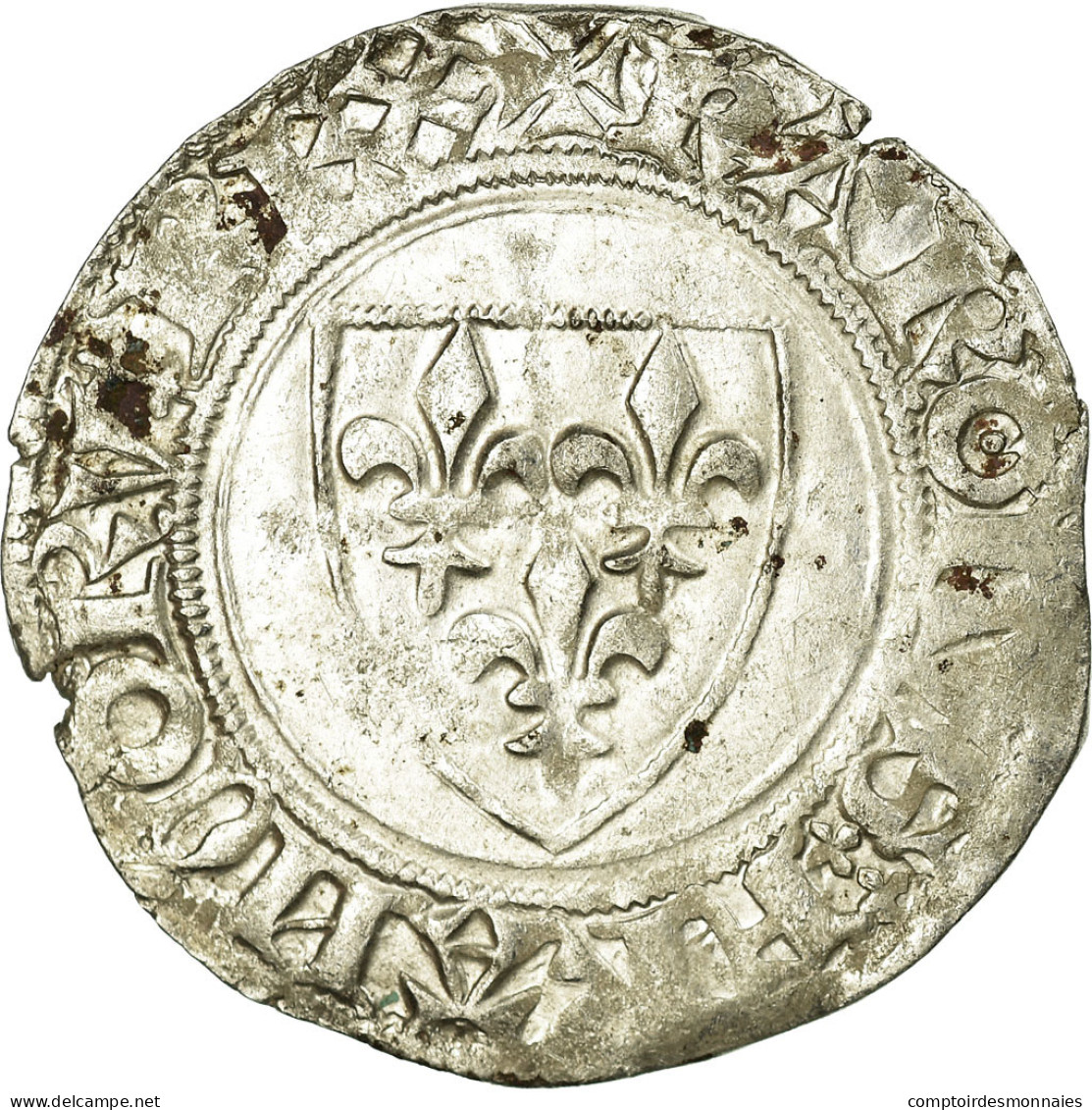 Monnaie, France, Blanc, Sainte-Ménéhould, TTB+, Billon, Duplessy:377A - 1380-1422 Charles VI Le Fol