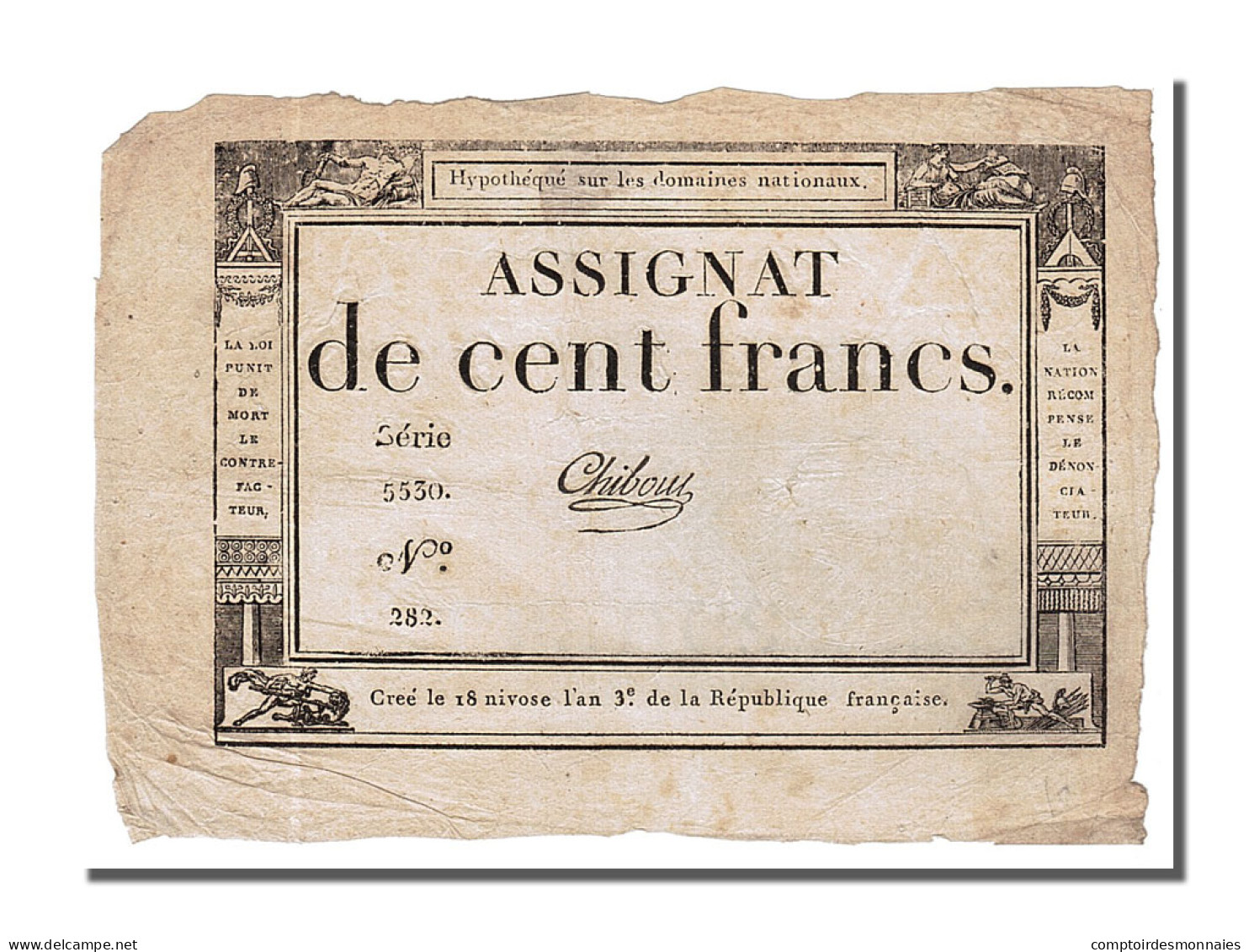 Billet, France, 100 Francs, 1795, Chibout, TTB, KM:A78, Lafaurie:173 - Assignats & Mandats Territoriaux