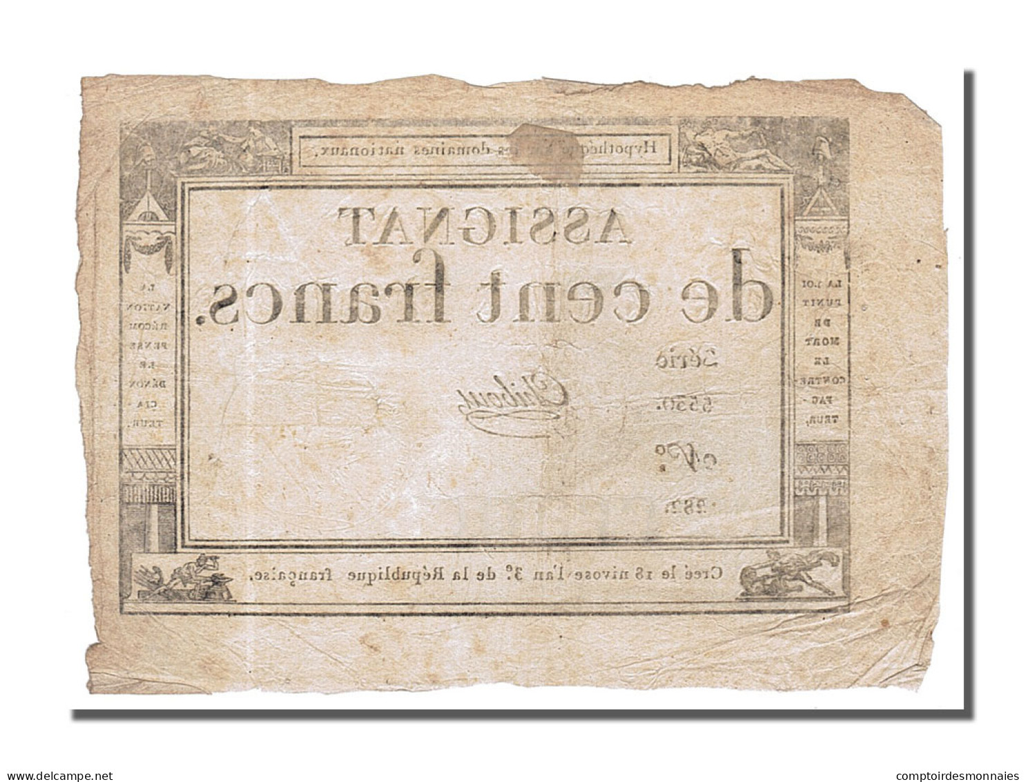 Billet, France, 100 Francs, 1795, Chibout, TTB, KM:A78, Lafaurie:173 - Assignate