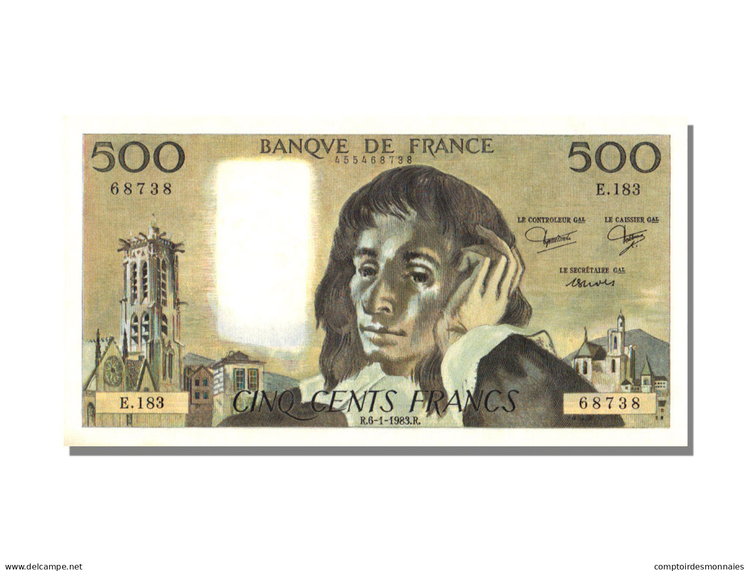 Billet, France, 500 Francs, 500 F 1968-1993 ''Pascal'', 1983, 1983-01-06, NEUF - 500 F 1968-1993 ''Pascal''