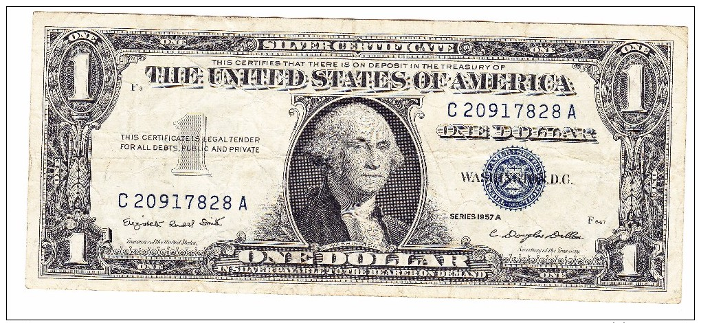 1957-A USA One Dollar Silver Certificate - Silver Certificates (1928-1957)