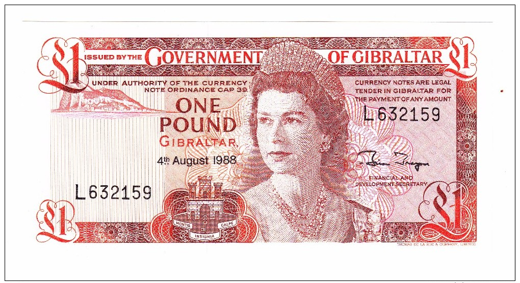 1988 Gibraltar One Pound Banknote - Gibraltar