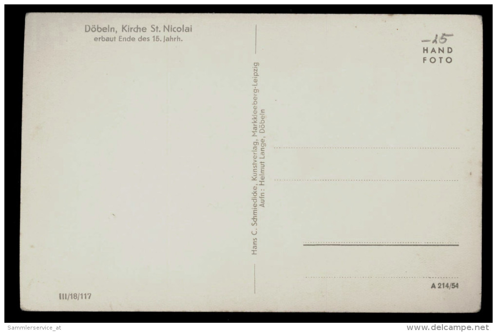 [007] Döbeln, Kirche St. Nicolai, Um 1950, Verlag Schiedicke (Markkleeberg - Leipzig) - Doebeln