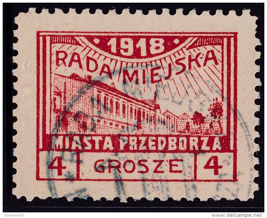 POLAND 1918 Przedborz Local Fi 8B T.3 Signed Petriuk Used ZL10 - Varietà E Curiosità