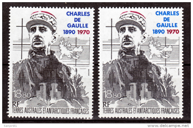 TAAF PA 118  Variété Bleu Pale Et Bleu De Gaulle   Neuf ** MNH Sin Charmela - Non Dentelés, épreuves & Variétés