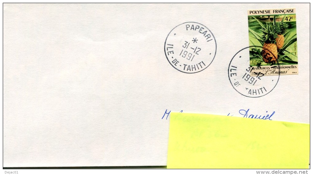 Polynésie - Cad  PAPEARI  ILE DE TAHITI - Décembre 1991 - R 2272 - Used Stamps