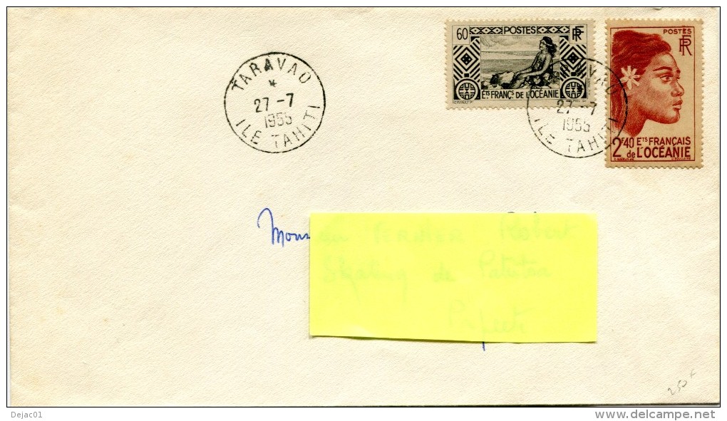 Polynésie - Cad  TARAVAO  ILE TAHITI - Juillet 1955 - R 2281 - Briefe U. Dokumente