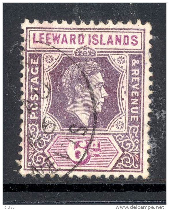 LEEWARD ISLANDS, 1938 6d (ordinary Paper) Very Fine Used, SG109a - Leeward  Islands