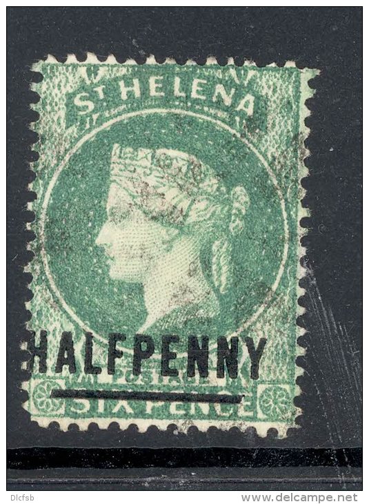 ST HELENA, 1884 ½d Emerald (surcharge 17mm) Very Fine Used, SG34, Cat £19 - Sint-Helena