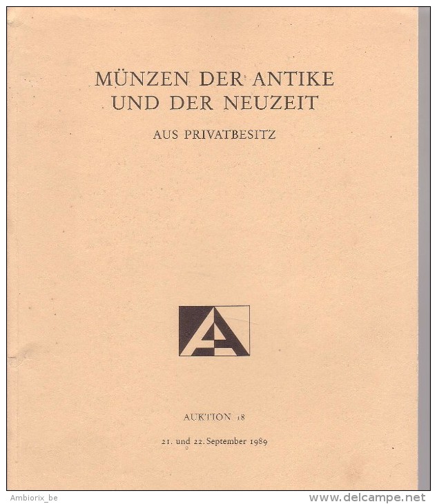 Münzen Der Antike Und Der Neuzeit - Auctiones AG - Basel - 21-22 September 1989 - Deutsch