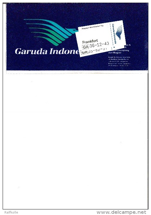 Garuda Indonesia Ticket Frankfurt-Bali-Yogya-return 1998 - World