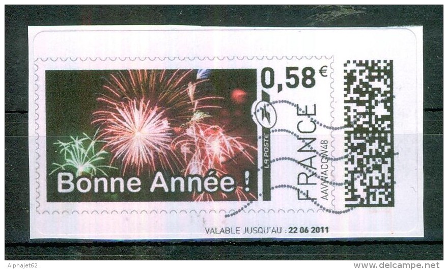 Feux D'artifice, Nouvel An, Bonne Année - FRANCE - MONTIMBRENLIGNE - 2011 - 1999-2009 Geïllustreerde Frankeervignetten