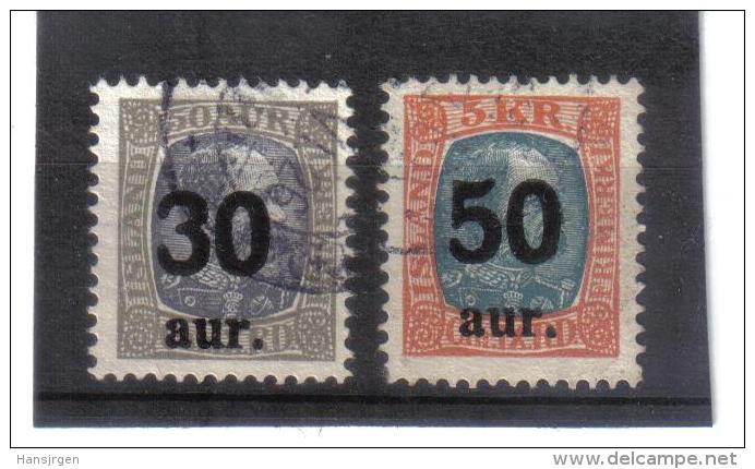 UPU1044 ISLAND 1925  Michl 112/13 Used / Gestempelt  ZÄHNUNG Siehe ABBILDUNG - Gebraucht