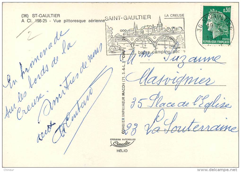 SAINT GAULTIER  VUE GENERALE AERIENNE - Autres & Non Classés