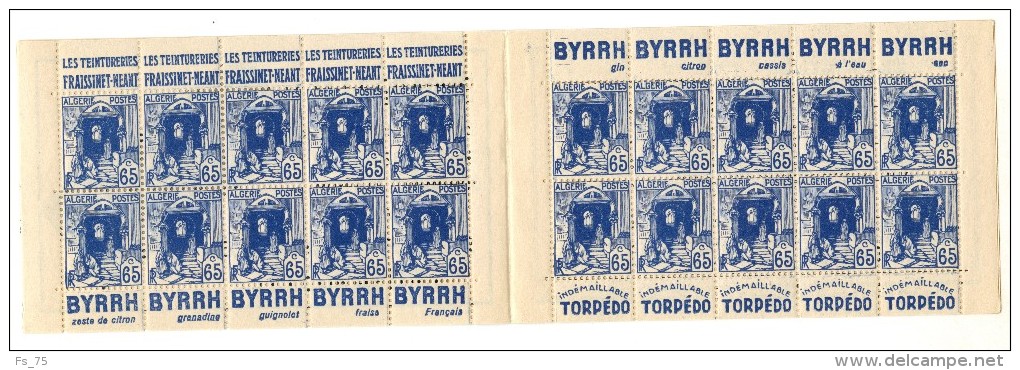 ALGERIE - CARNET DE 20 TIMBRES - N°137 AVEC PUBLICITES - FRAISSINET  / BYYRH - BYYRH - TORPEDO ( SUPERBE ) - Other & Unclassified