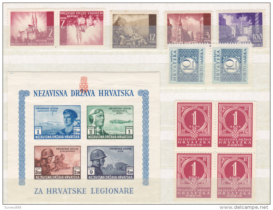 Croatie - Lot 15 Timbres (tête-bêche, Feuillet, Bloc...) - Croacia