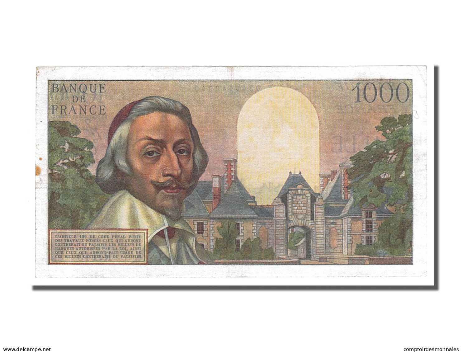 Billet, France, 1000 Francs, 1 000 F 1953-1957 ''Richelieu'', 1955, 1955-04-07 - 1 000 F 1953-1957 ''Richelieu''