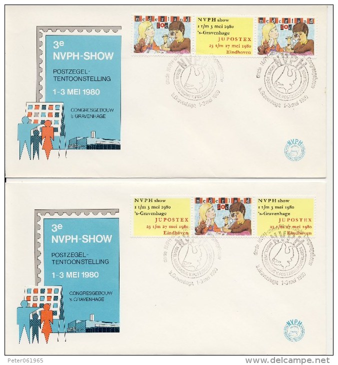 2 X E184 Variant (2 X Verschillend) - Blanco / Open Klep - FDC