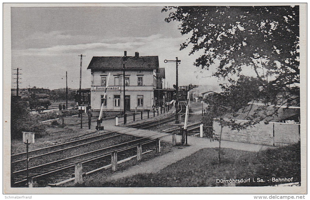 AK Dürrröhrsdorf Bahnhof Gaststätte Zug Bei Pirna Lohmen Stolpen Arnsdorf Neustadt Sebnitz Schandau Dresden Radeberg - Stolpen