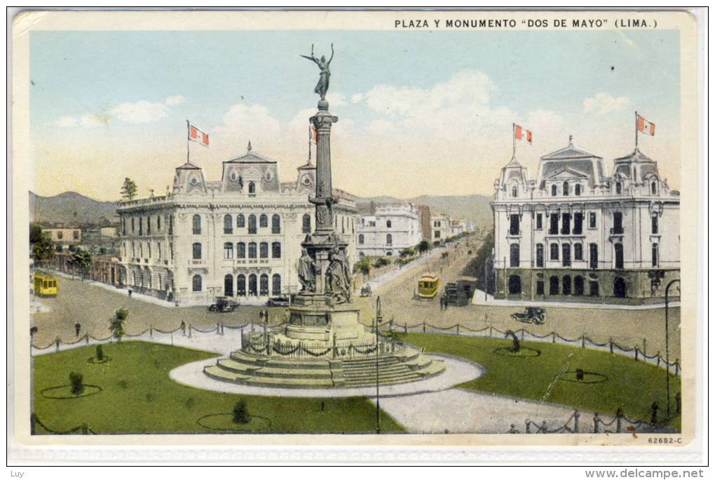 Peru - LIMA - Plaza Y Monumento - Dos De Mayo , 1928 - Peru