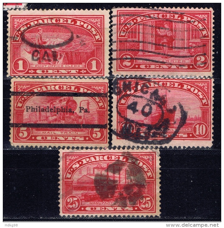 US+ 1912 Mi 1-2 5-6 9 Paketmarken - Reisgoedzegels