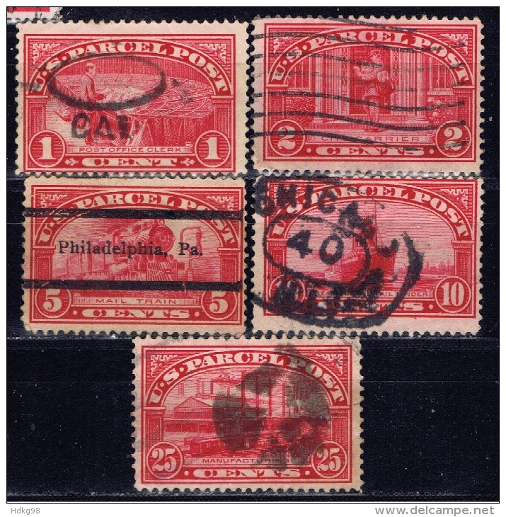 US+ 1912 Mi 1-2 5-6 9 Paketmarken - Pacchi