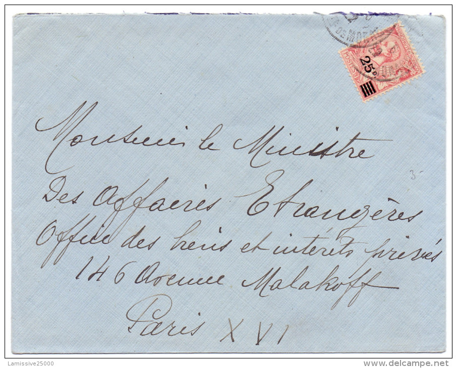 LETTRE DE MONACO POUR PARIS - Cartas & Documentos