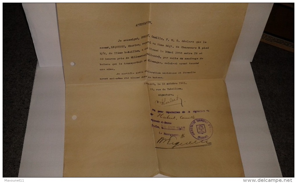 Document De 1941 Signé Du Bourgmestre D'Ixelles . - Unclassified