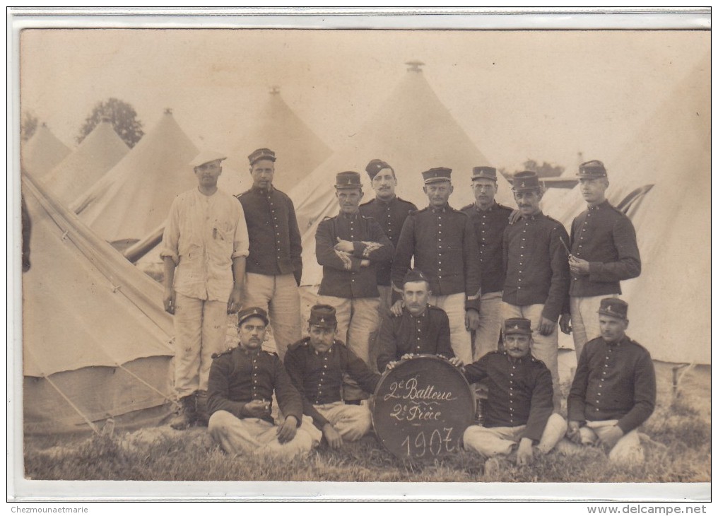 4 EME REGIMENT D ARTILLERIE - 1907 - 2 EME BATTERIE - BOURGEOIS POUR AIME A APREMONT SUR AIRE - CARTE PHOTO MILITAIRE - Regimente