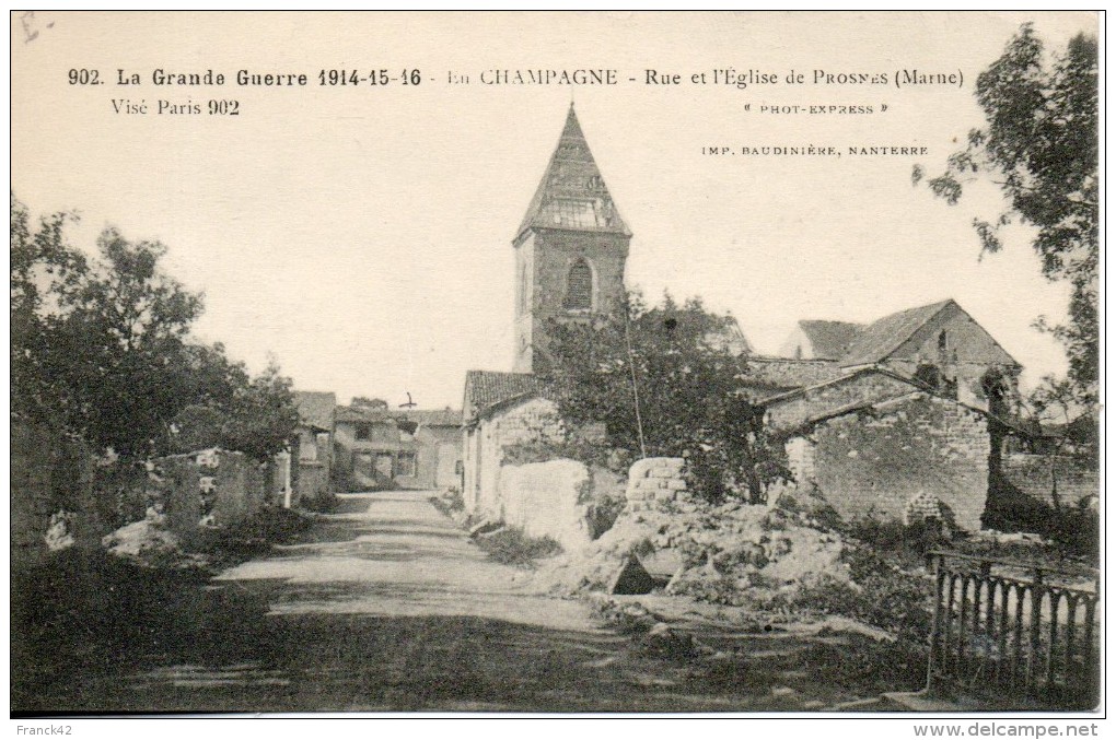 51. Prosnes. Rue Et Eglise - Verzy