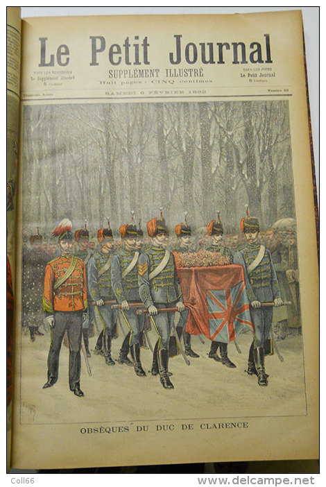 1892  relié 50 numéros Le petit journal Illustré Anarchiste Ravachol Garrot Expedition Coloniale Dahomey Manifs Russie